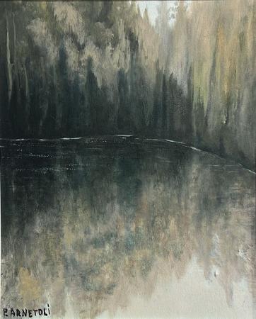 Quadro di P.  Arnetoli  Paesaggio  - olio tela 